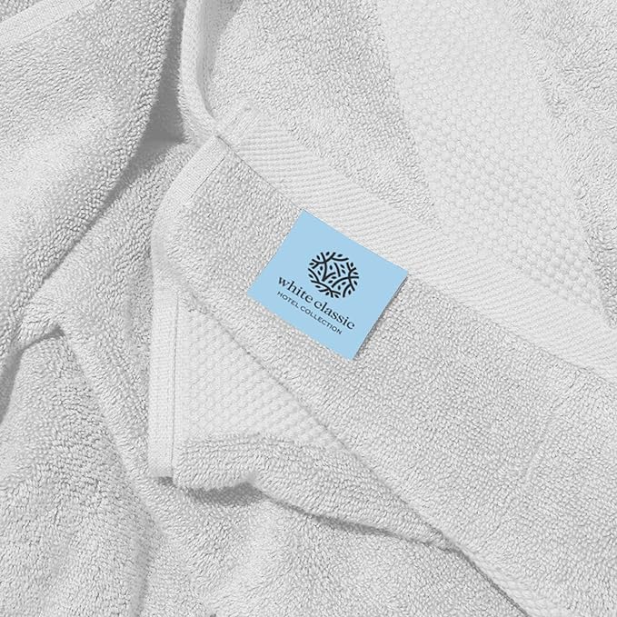 White Classic Luxury Bath Towels Set of 4 Large - Image 5