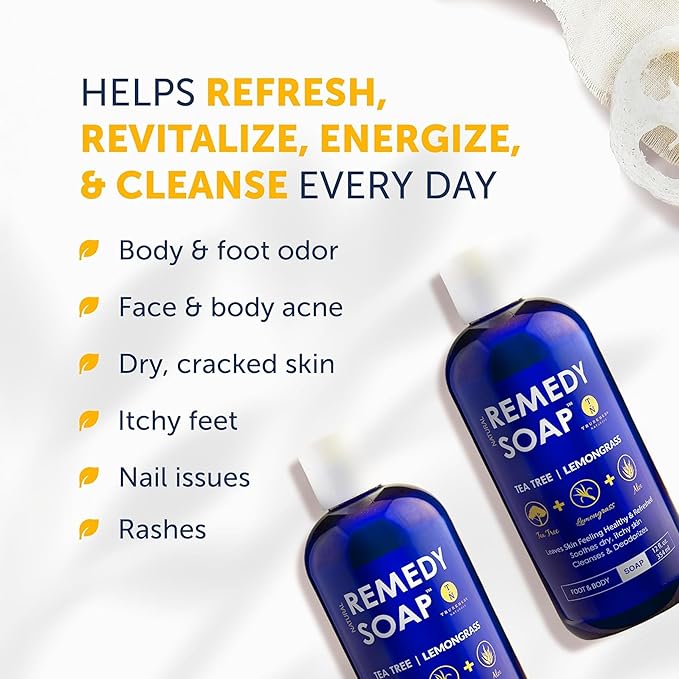 Truremedy Naturals Tea Tree Oil & Lemongrass Body Wash – 12 oz Natural - Image 2