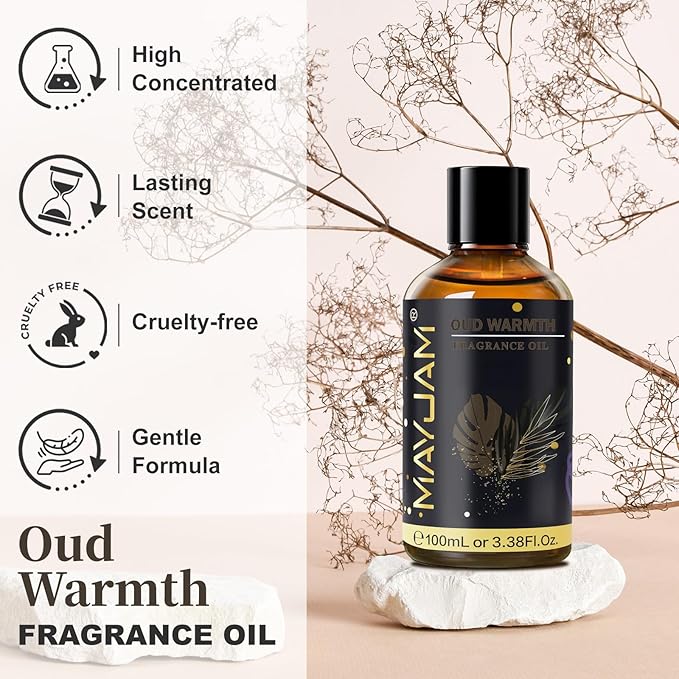 Oud Warmth Fragrance Oil Essential Oil, MAYJAM 3.38FL.OZ Oud Warmth Oil - Image 2