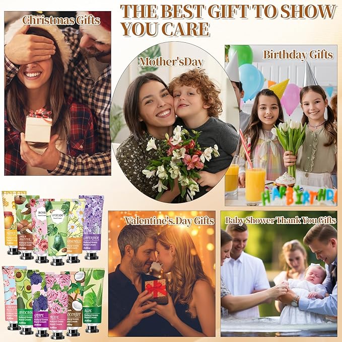 ANKOOY 12 Pack Hand Cream for Dry Cracked Hands, Mothers Day Gifts, Teacher - Image 8