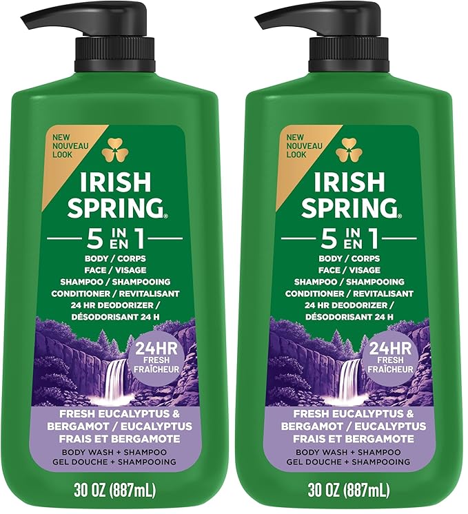 Irish Spring 5 in 1 Body Wash for Men | 24 Hour Freshness | For Body Face Hair by IrishSpring