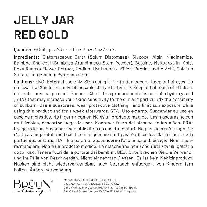 BRÜUN Jelly Mask Jar Red Gold Lactic AC AHA Peel-Off Face Care Rubber Mask | 23 - Image 7