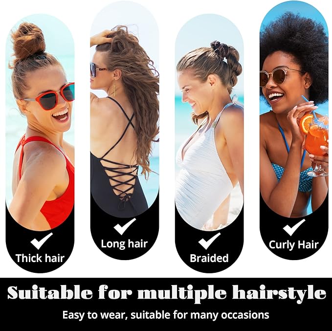 Swim Caps for Women Swimming, Comfort Pleated Swimming Cap for Long Hair - Image 7