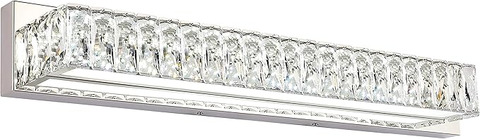 ZUZITO Modern Bathroom Light Fixtures Over Mirror 30 inch Crystal Chrome LED by HOME