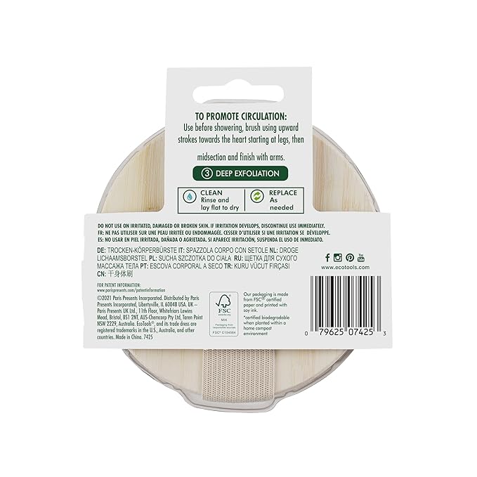 EcoTools Dry Body Brush, For Post Shower & Bath Skincare Routine, Removes Dirt - Image 11
