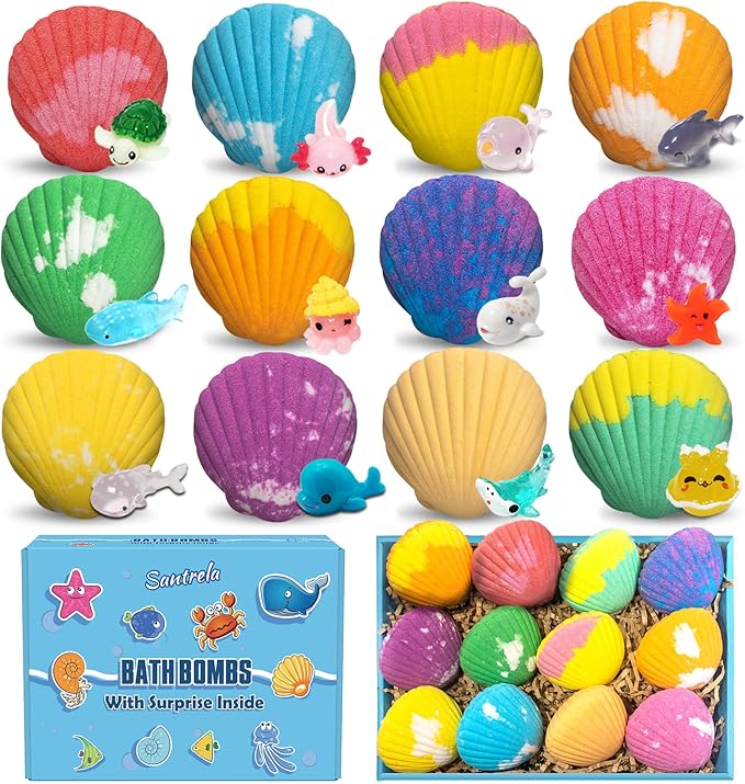 Bath Bombs for Kids with Surprise Toys Inside, 12 Pack Shell Kids Bath Bombs - Image 7