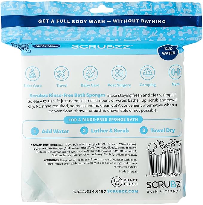 Scrubzz Disposable Rinse Free Bathing Wipes - Image 7