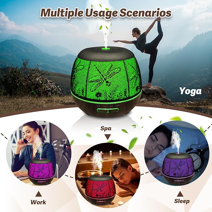 Roonbo Diffusers for Essential Oils Large Room 400ml, Essential Oil Diffuser - Image 2