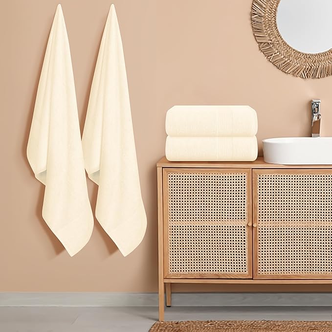 Belizzi Home 4 Pack Bath Towel Set 27x54, 100% Ring Spun Cotton, Ultra Soft - Image 3