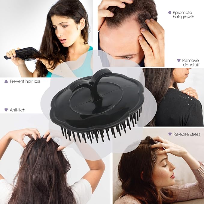 Segbeauty Mens Shampoo Brush, Massage Hair Brush Floriated Shower Comb - Image 7