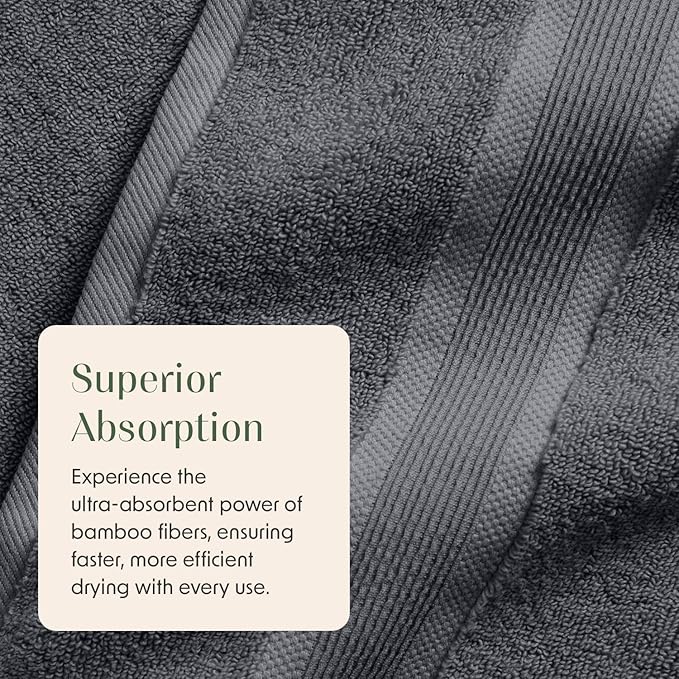 Springtree Home Luxury Viscose from Bamboo Bath Towel Set of 4 | 35% Viscose - Image 6