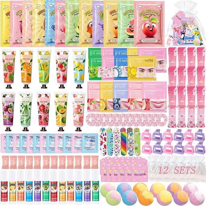 224 Pcs Spa Party Favors for Women, Include Facial Mask, Face Cream, Hand Creams by SSZS
