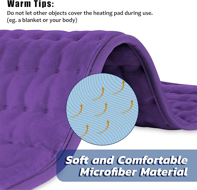 Electric Heating pad with 6 Heat Settings, Auto Shut Off, Dry Electric Heating - Image 2