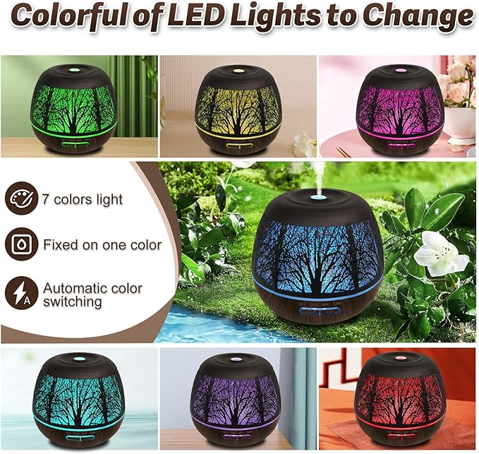 Roonbo Diffusers for Essential Oils Large Room 400ml, Essential Oil Diffuser - Image 2
