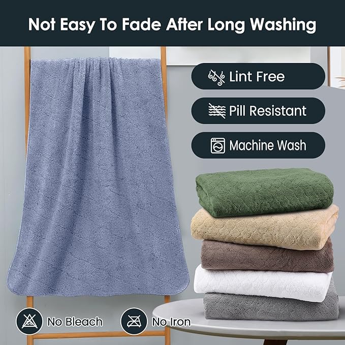 JML Bath Towels, Large Microfiber Towel Set, Ultra Soft, Super Absorbent - Image 6