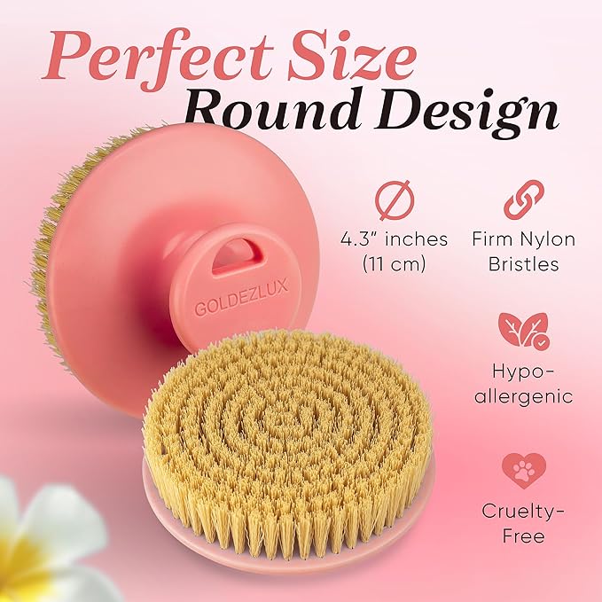 GOLDEZLUX® Dry Body Brush Cruelty-Free Firm Bristles Exfoliate Promote Smooth - Image 3