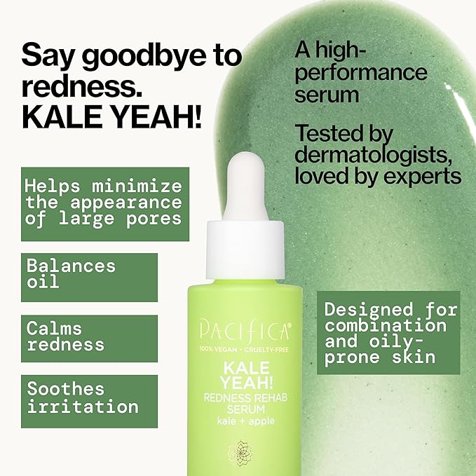 Pacifica Kale Yeah! Redness Rehab Serum – Niacinamide & Super Greens Face Serum - Image 2