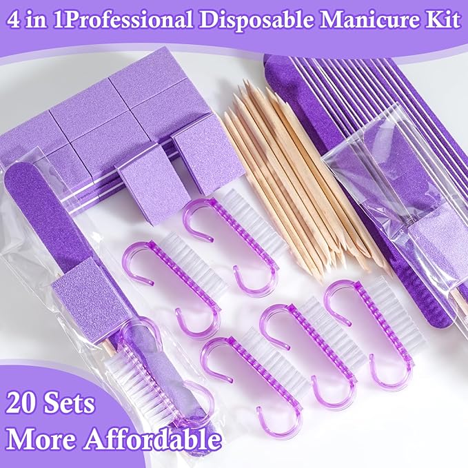 20 Sets Disposable Manicure Kit Basics 4 Piece Nail Kit - Image 5