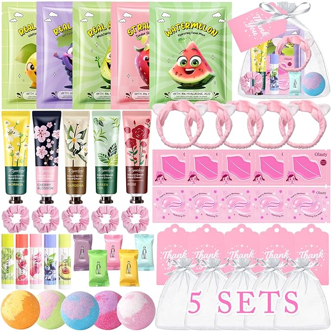 55PCS Spa Party Supplies for Girls, Spa Party Favors Face Masks, Hand Cream by Sulily