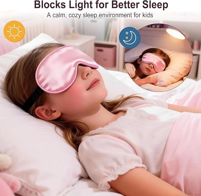 Kids Sleep Mask, Kids Eye Mask for Boys Girls, Kid Silk Eye Masks - Image 5