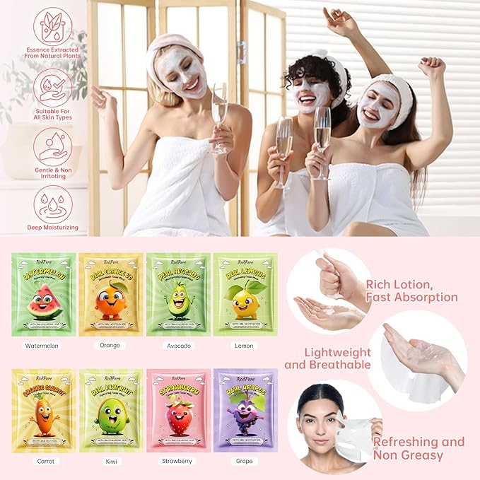 56PCS Spa Party Supplies For Girls, Spa Birthday Party Favors For 8 People - Image 4