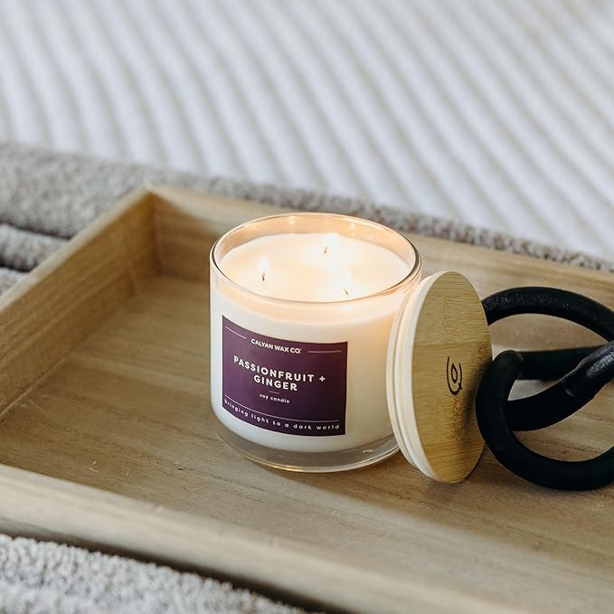 Calyan Wax Co. Passionfruit & Ginger 3 Wick Scented Candle - Image 6