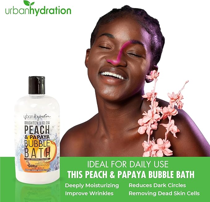 Urban Hydration Peach & Papaya Bubble Bath – Foaming Bubble Bath - Image 3