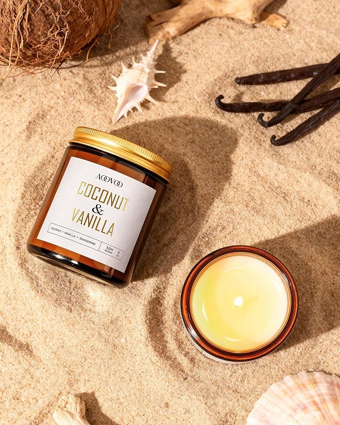 AOOVOO Coconut Vanilla Candles - 9 oz Scented Candles - Image 5