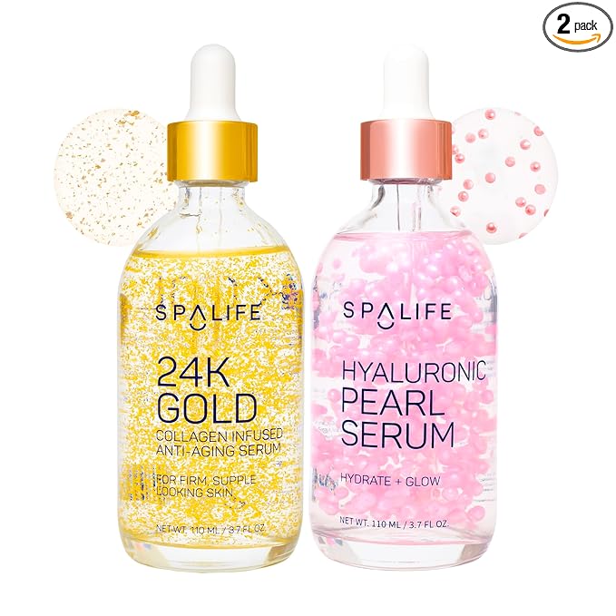 SpaLife Beauty Pearl Hyaluronic Acid Serum & 24k Gold Anti Aging Serum | by SpaLife