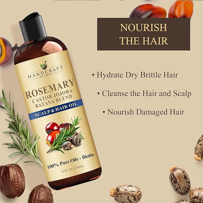 Handcraft Blends Rosemary Oil for Hair 8 Fl Oz | Nourishing Hair Oil | 100% - Image 6