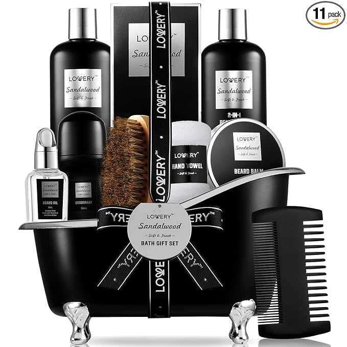 Gifts for Men, Valentines Day Gifts for Him Body And Wash Gift Set Beard Kit by LOVERY
