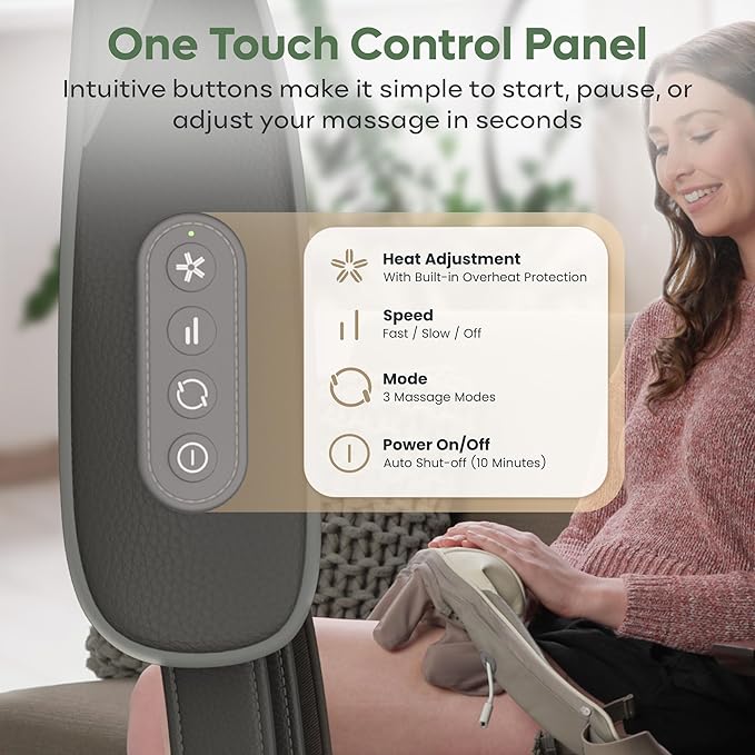 adomii Electric Neck and Back Massager, Heat Function Deep Tissue Cordless Neck - Image 6