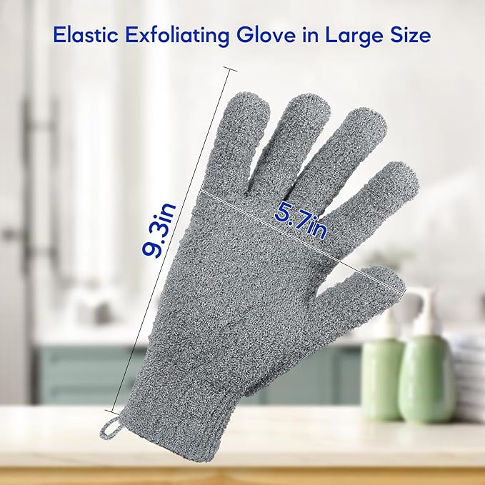 Exfoliating Gloves for Big Hands 8Pack- Lengthened and Large Double-Sided - Image 8