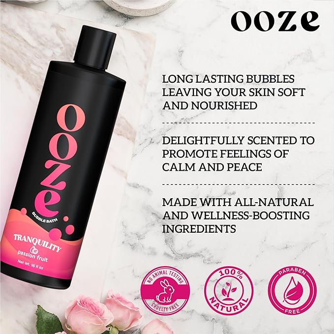 OOZE Bubble Bath Set for Women Lavender, Eucalyptus & Passion Fruit - Image 3