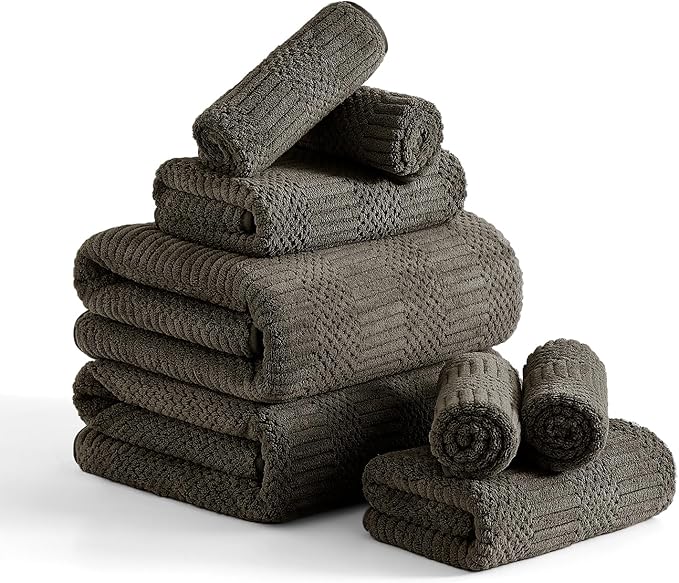 8 Piece Bath Towel Set-2 Oversized Bath Sheets, 2 Hand Towels, 4 by Ycosy