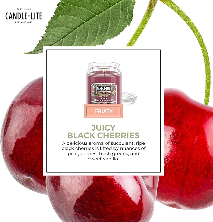 Candle-lite Scented Candles, Juicy Black Cherries, 18 oz Jar, Proudly Poured in - Image 5