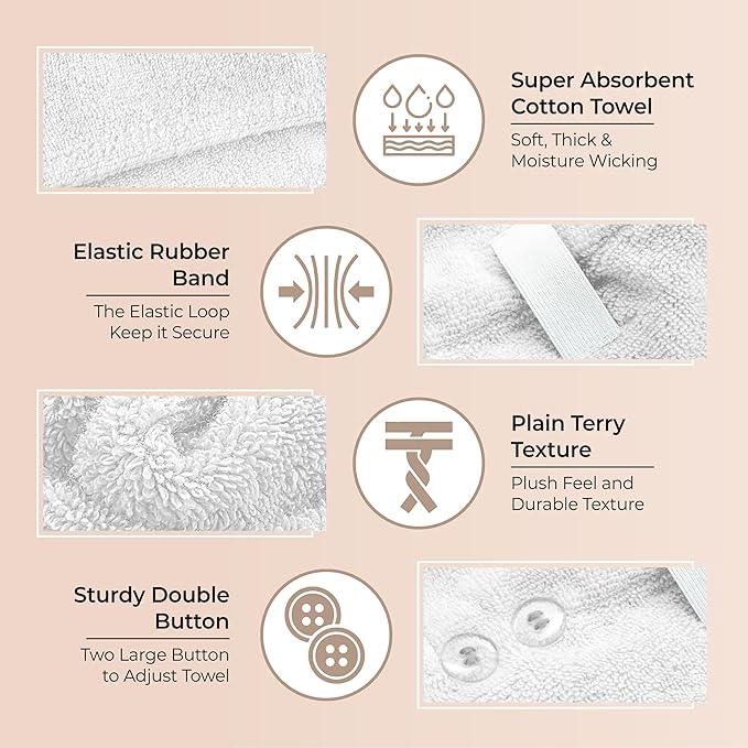 Cotton Hair Towel Wrap for Women/Kids | Quick Dry, Soft & Absorbent 420-GSM - Image 5