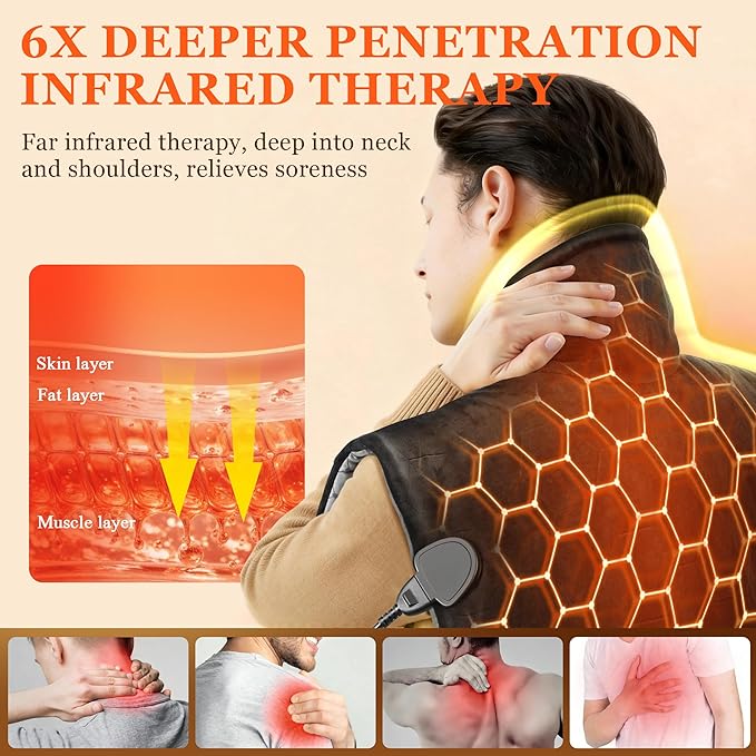 UTK 30s Fast Heating Pad, 6X Deeper Far Infrared Heating pad - Image 3