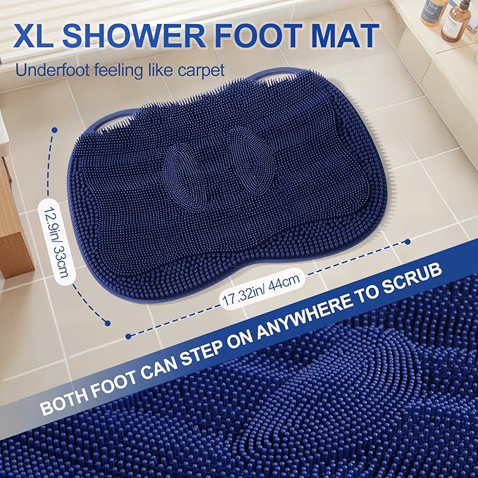 Shower Foot Scrubber Mat Large 2.0- Silicone Feet Toes Massage Exfoliate - Image 5