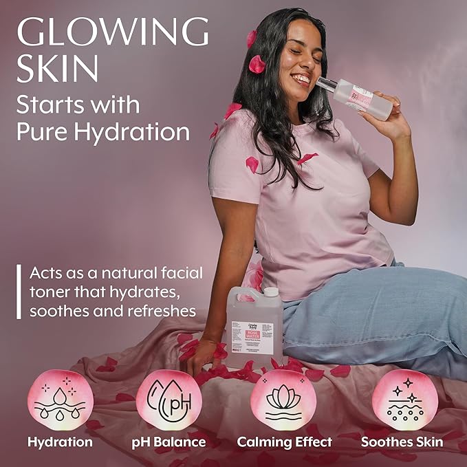 Rose Water Facial Toner - 32oz Bulk Alcohol-Free Vegan All Natural Refreshing - Image 3