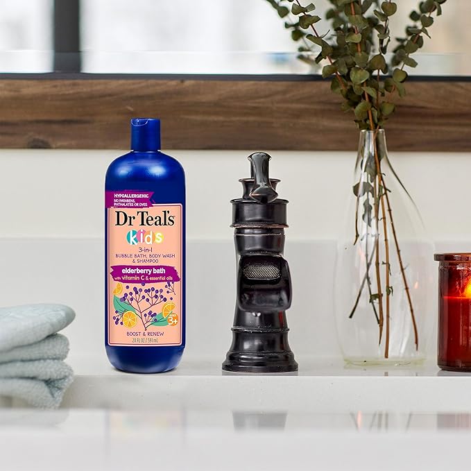 Dr Teal's Kids 3-in-1 Bubble Bath, Body Wash & Shampoo, Boost & Renew Elderberry - Image 7