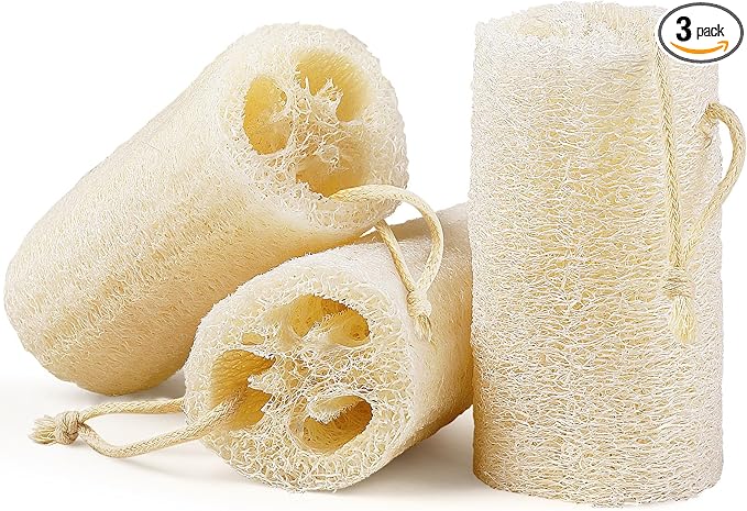 Natural Loofah Body Scrubber Sponge, Spa & Shower Use by Createjoya