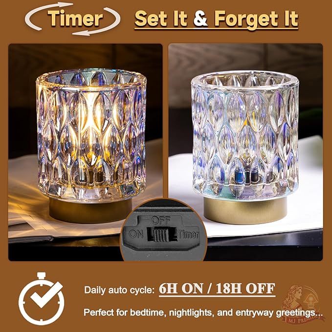 Battery Operated Table Lamps Timer, Mini Crystal Lamp - Image 7