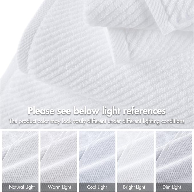 Madison Park Bathroom Towel Set of 6 Diagonal Ribbed, 500 GSM - Image 7