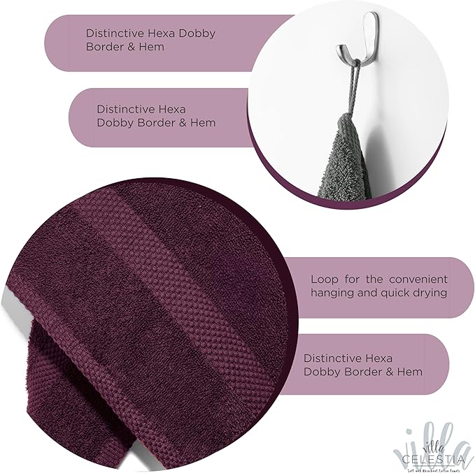 100% Cotton Bath Towel Set of 18-4 Bath Towels, 6 Hand Towels, 8 Wash Cloths - Image 5