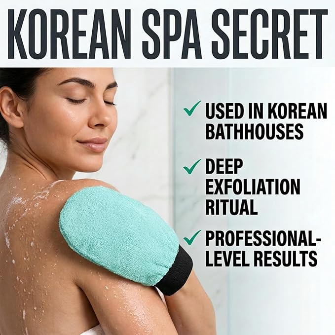 Korean Exfoliating Glove for Shower – Deep Body Scrubber & Face Exfoliator – - Image 6