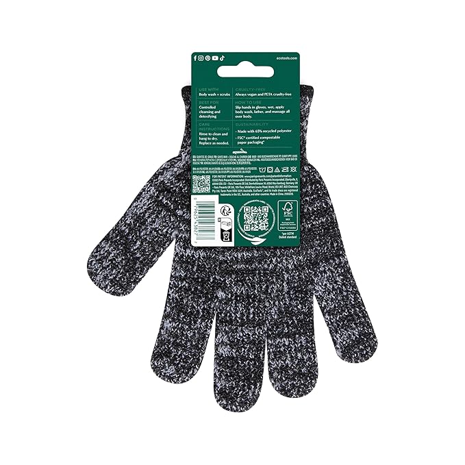 EcoTools Charcoal Bath + Shower Gloves, Exfoliating Gloves Remove Dead Skin & - Image 10