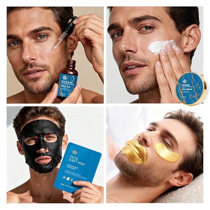 21 Pcs Men Facial Skin Care Set, Father's Day Gifts, Bath & Beard Gift Set - Image 2