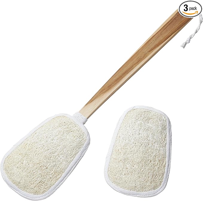 FAAY 17 Inch Natural Exfoliating Loofah Back Scrubber On a Stick by FAAY