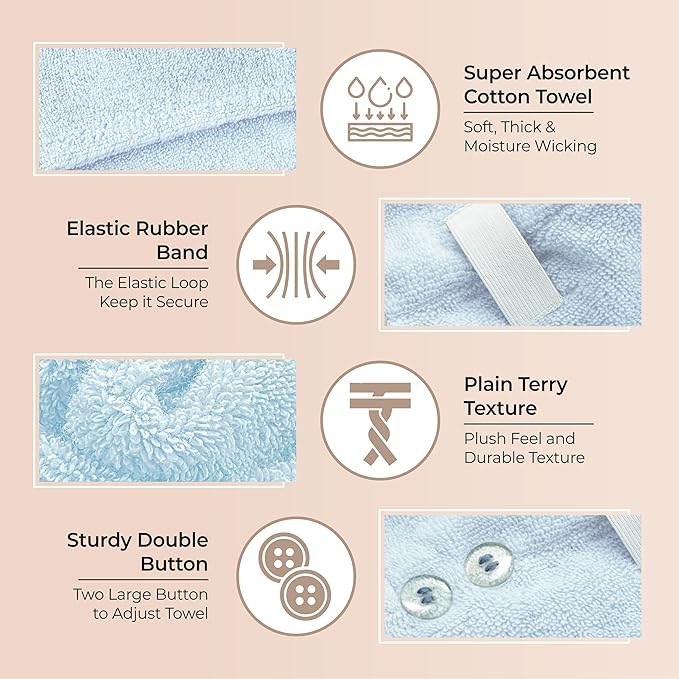 Cotton Hair Towel Wrap for Women/Kids | Quick Dry, Soft & Absorbent 420-GSM - Image 5